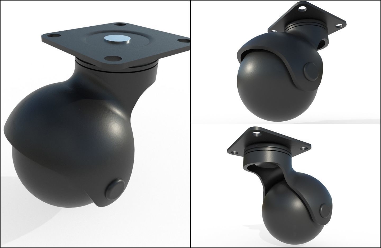 Caster Wheel M16 Low-poly 3D model_41