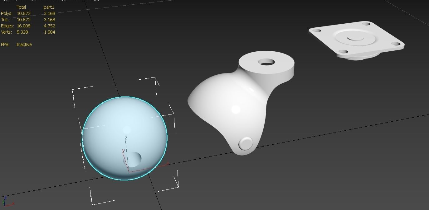 Caster Wheel M16 Low-poly 3D model_33