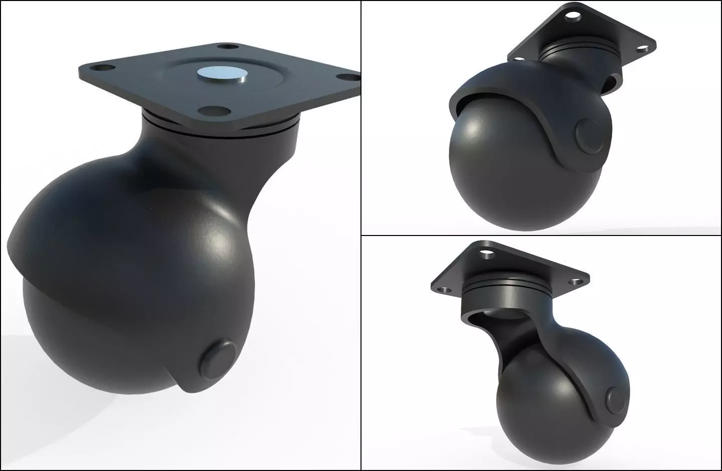 Caster Wheel M16 Low-poly 3D model_0