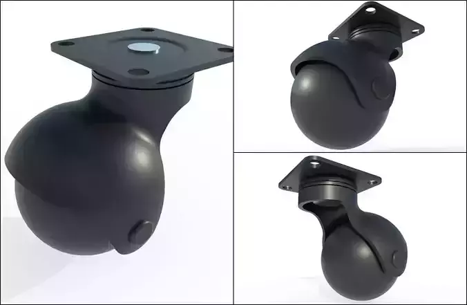 Caster Wheel M16 Low-poly 3D model