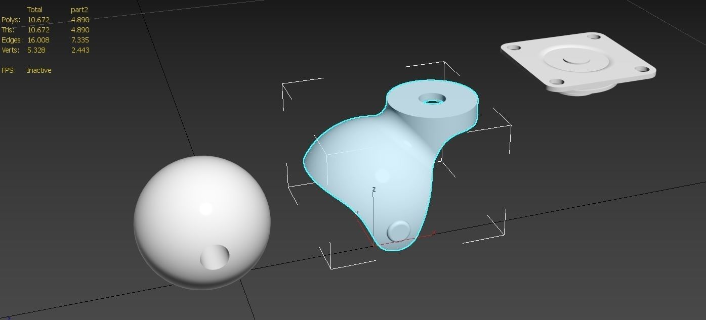 Caster Wheel M16 Low-poly 3D model_36