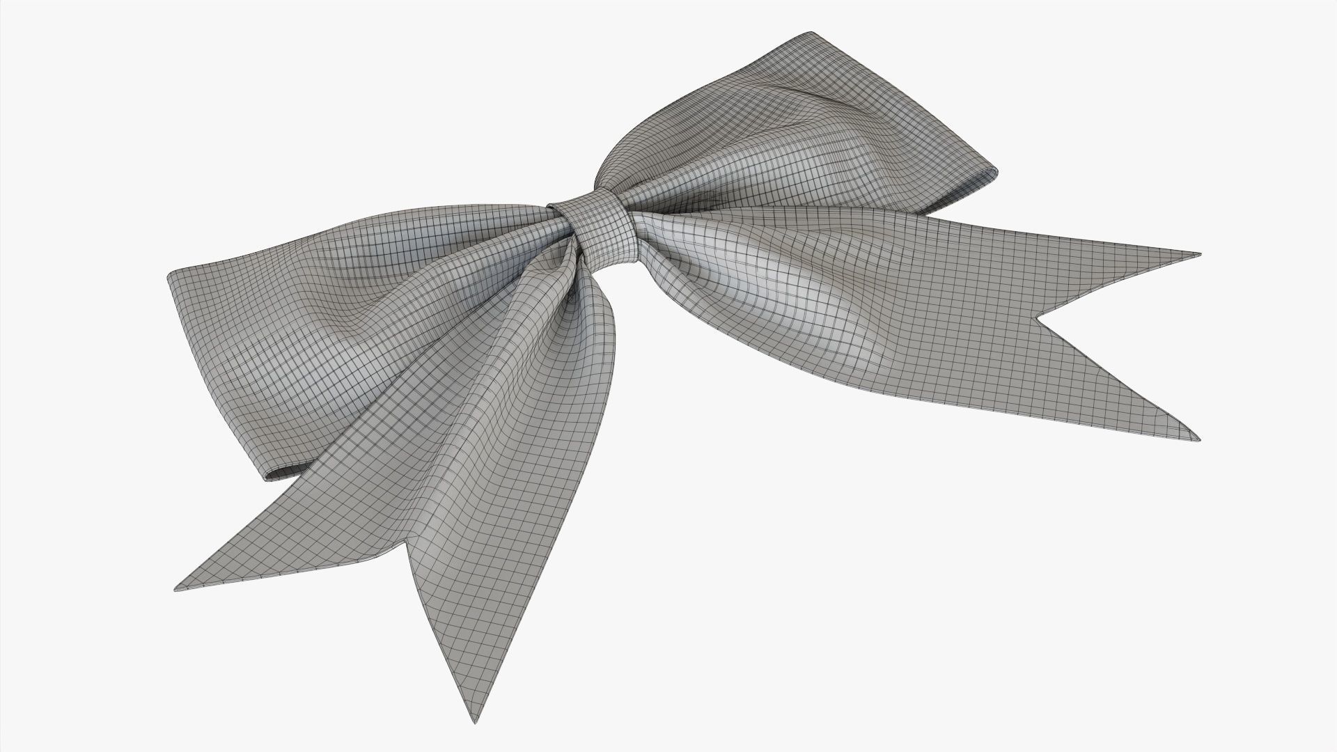 Small ribbon decoration gold metallic 3D model_7