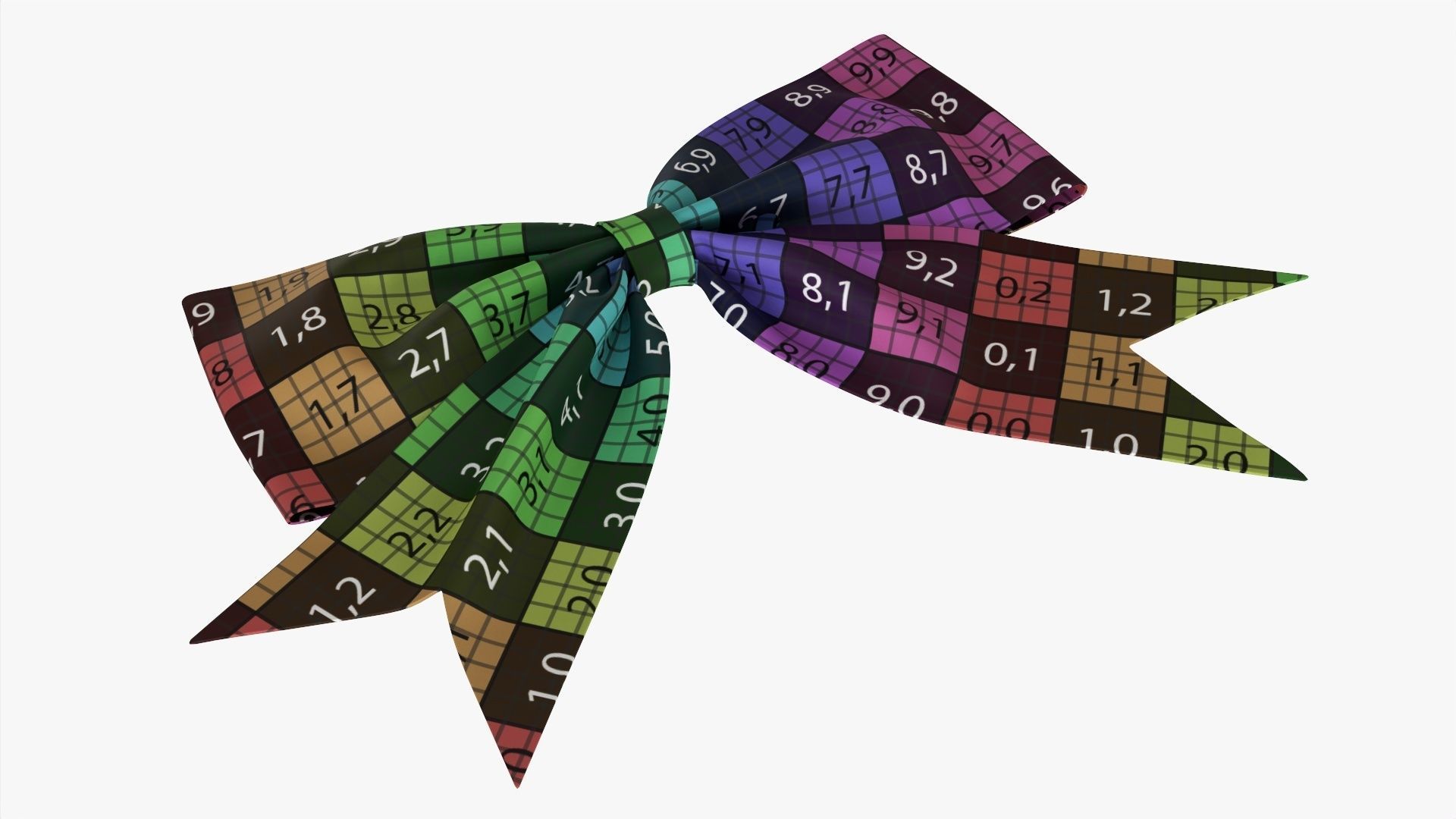 Small ribbon decoration gold metallic 3D model_8