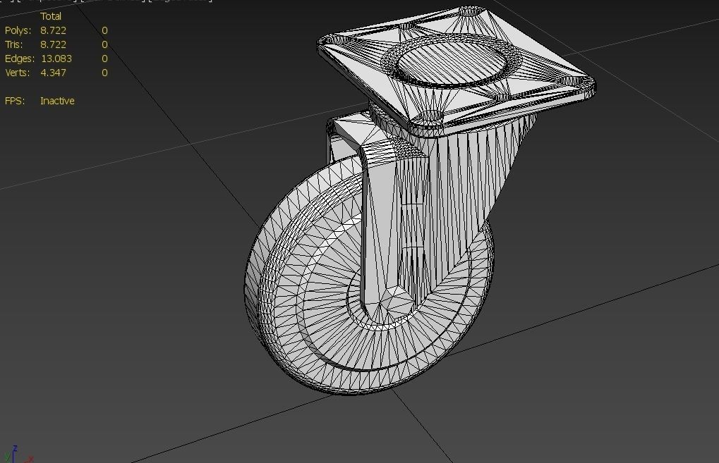 Caster Wheel 17 Low-poly 3D model_19