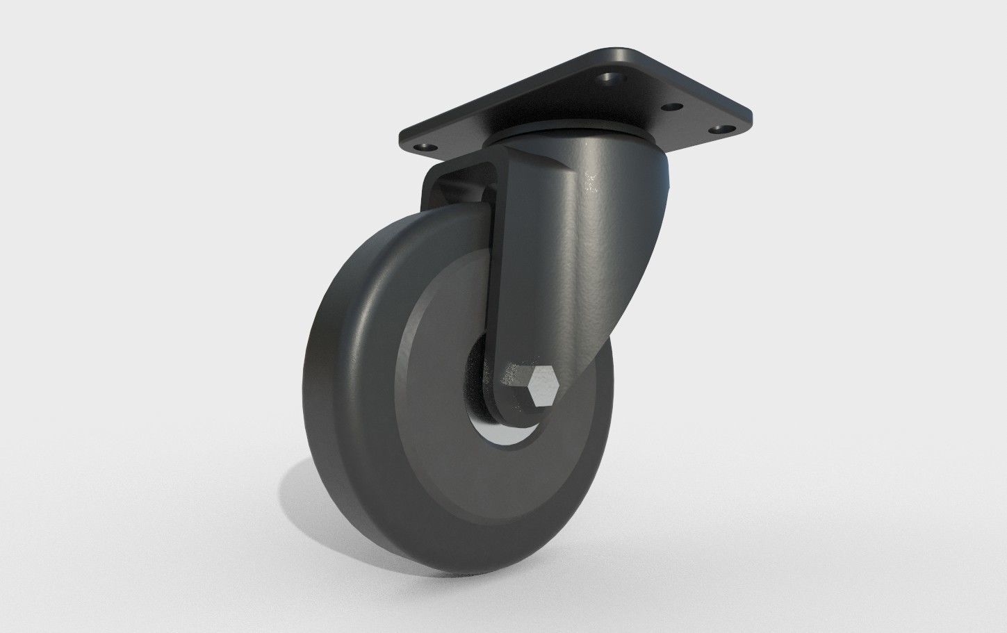 Caster Wheel 17 Low-poly 3D model_1