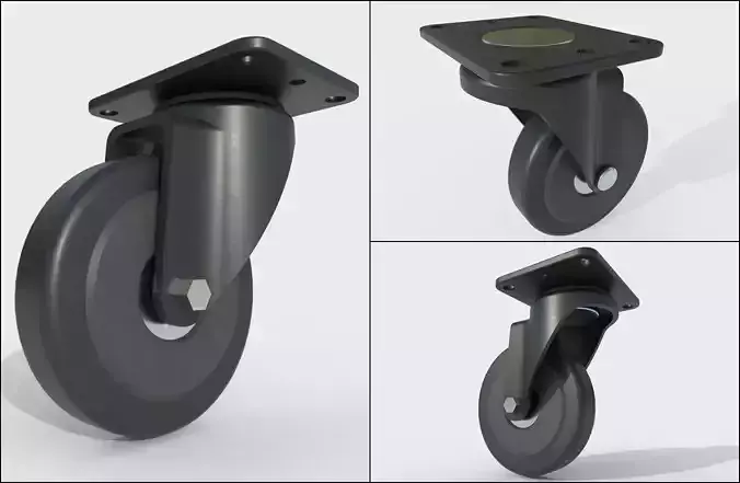 Caster Wheel 17 Low-poly 3D model