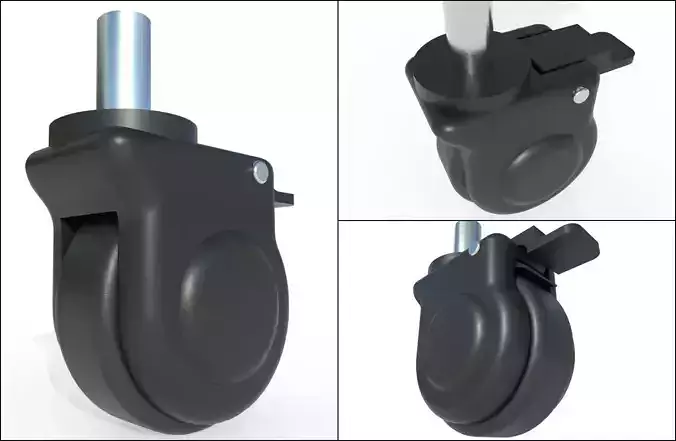 Caster Wheel MA Low-poly 3D model