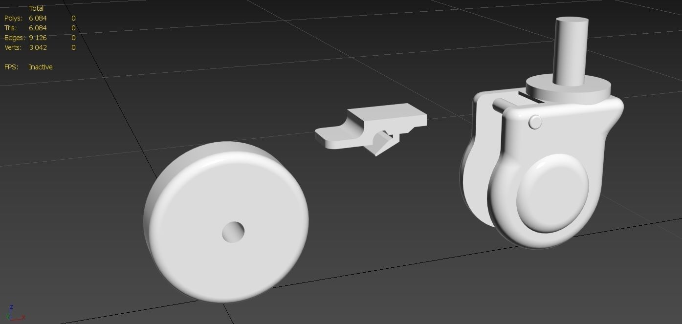 Caster Wheel MA Low-poly 3D model_17