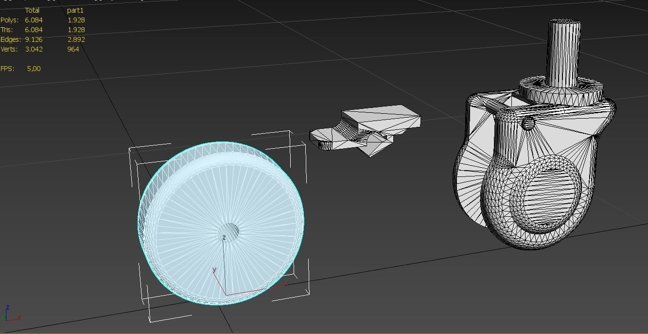 Caster Wheel MA Low-poly 3D model_36