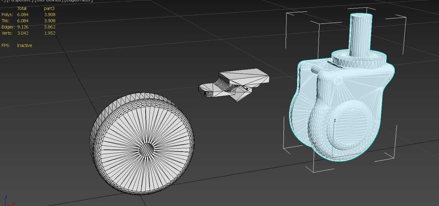 Caster Wheel MA Low-poly 3D model_40