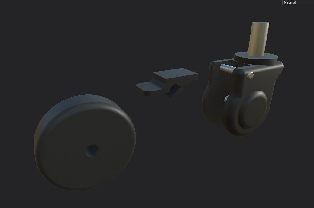 Caster Wheel MA Low-poly 3D model_19