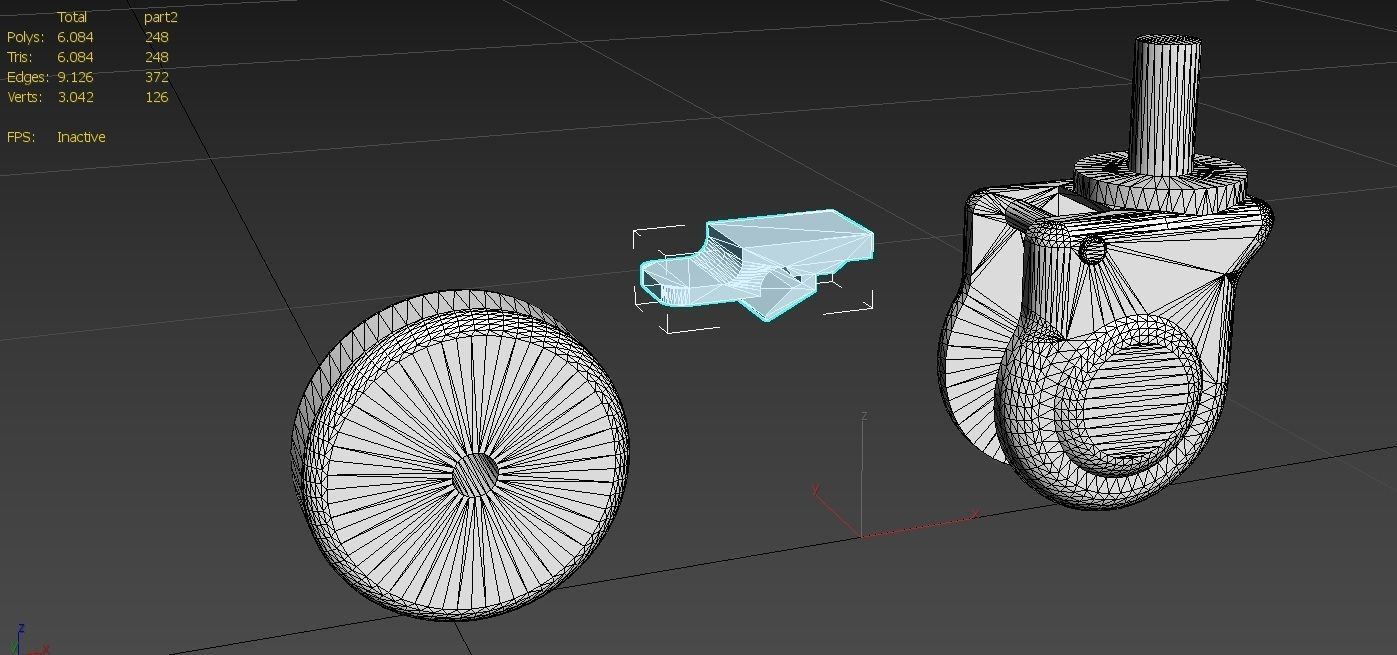 Caster Wheel MA Low-poly 3D model_15