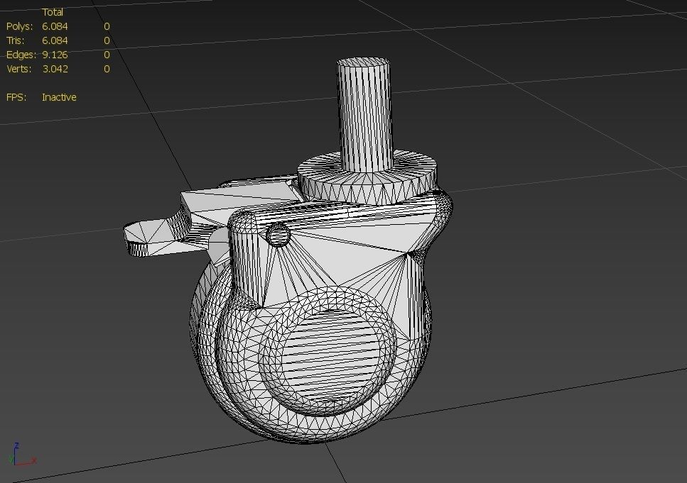 Caster Wheel MA Low-poly 3D model_37