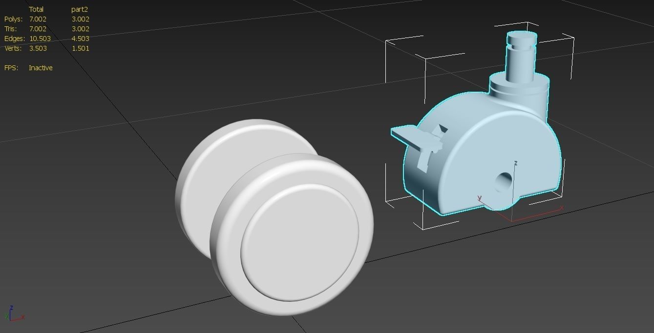 Caster Wheel MB Low-poly 3D model_24