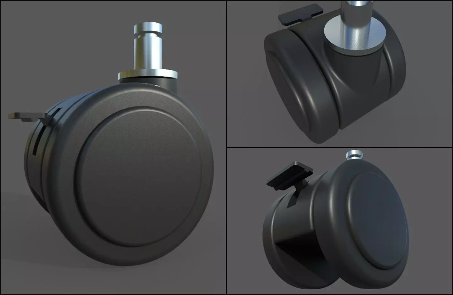 Caster Wheel MB Low-poly 3D model_0