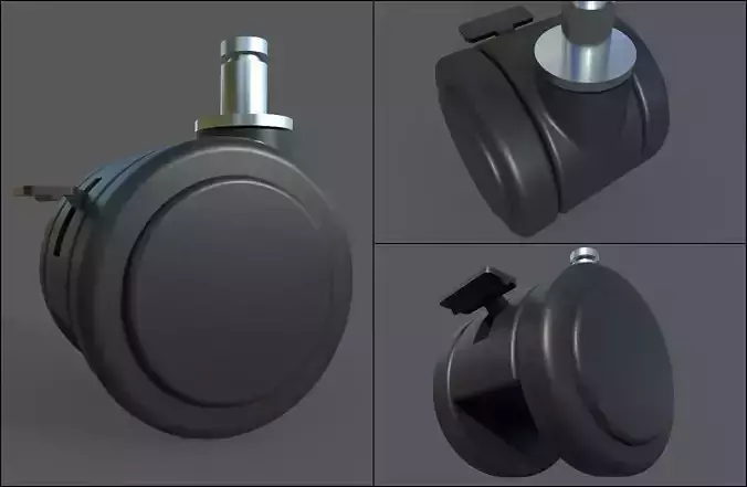 Caster Wheel MB Low-poly 3D model