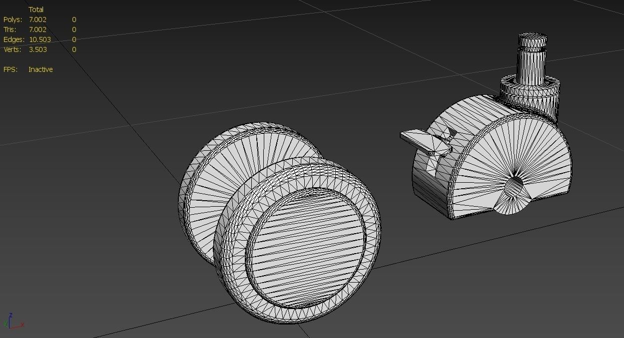 Caster Wheel MB Low-poly 3D model_36