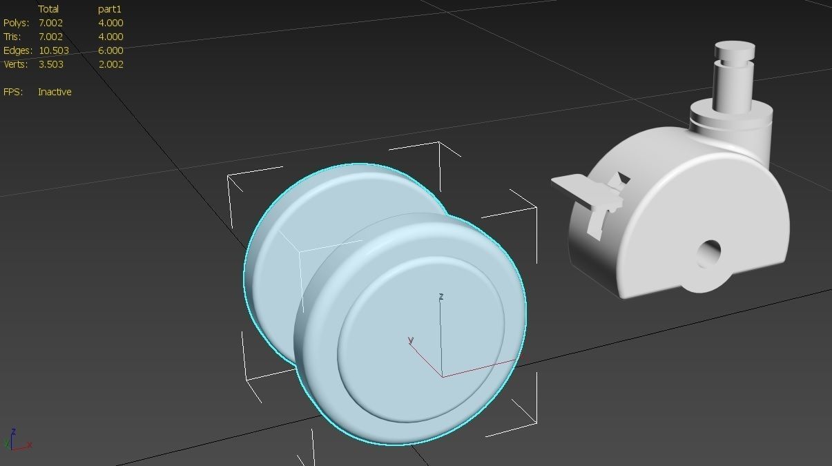 Caster Wheel MB Low-poly 3D model_29