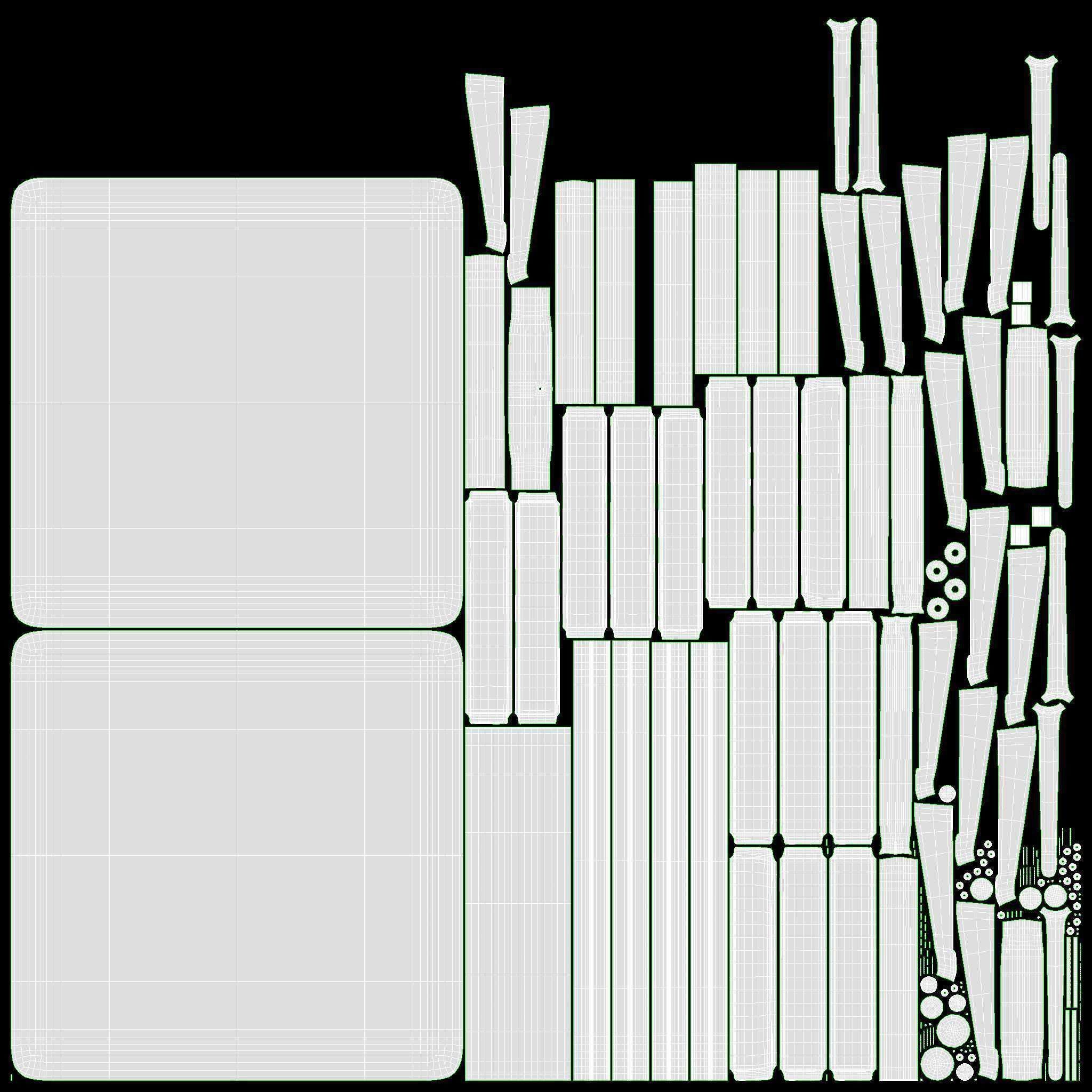 Square Metal Dining Table with Chairs 3D model_11