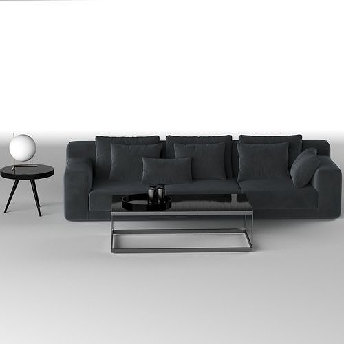 sofa 3 people and table  3D model