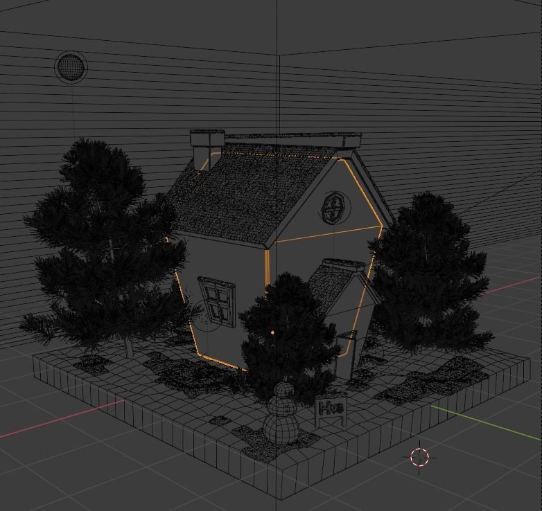 Winter House 3D model_2