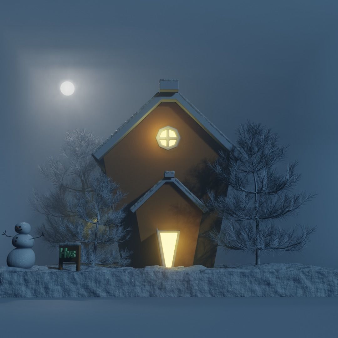 Winter House 3D model_1