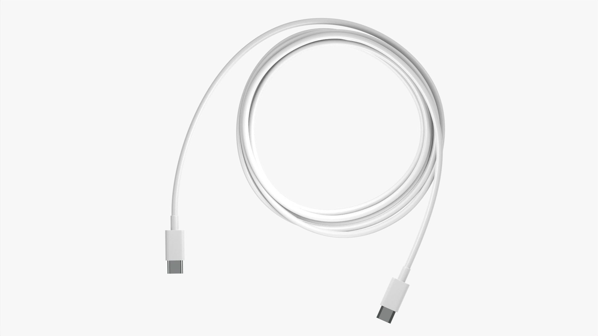 USB C cable double sided white 3D model_6