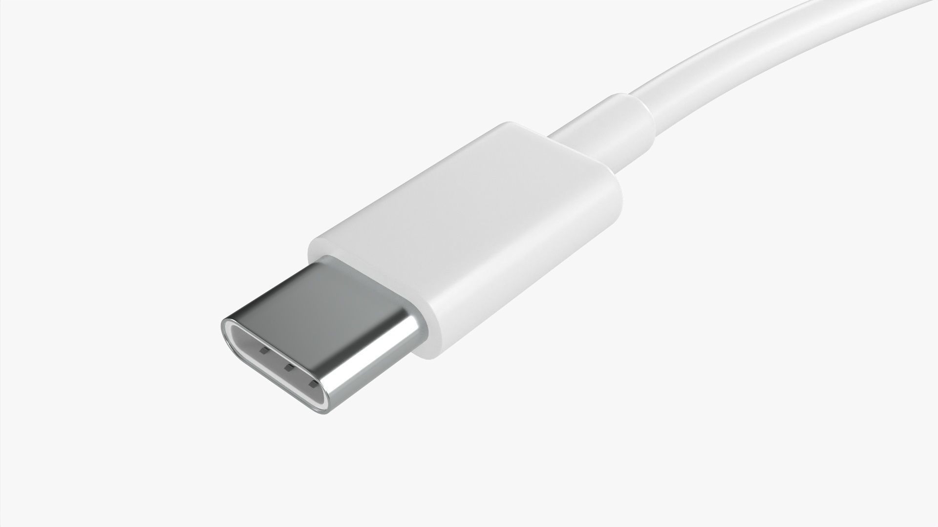USB C cable double sided white 3D model_2
