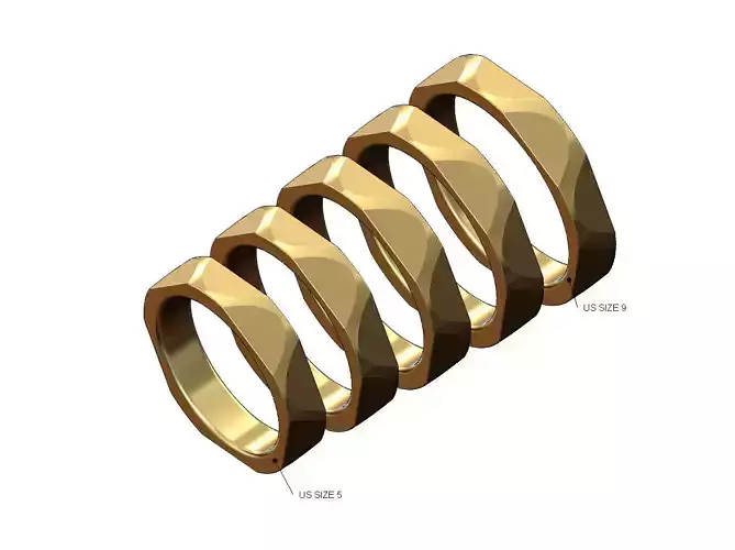 Round facets fashion band US sizes 5to9