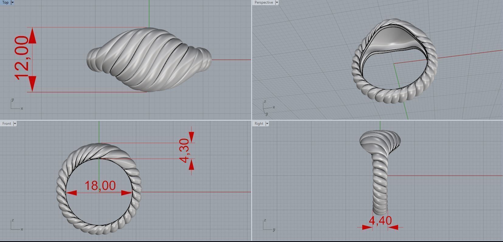 woman ring 3D print model_2