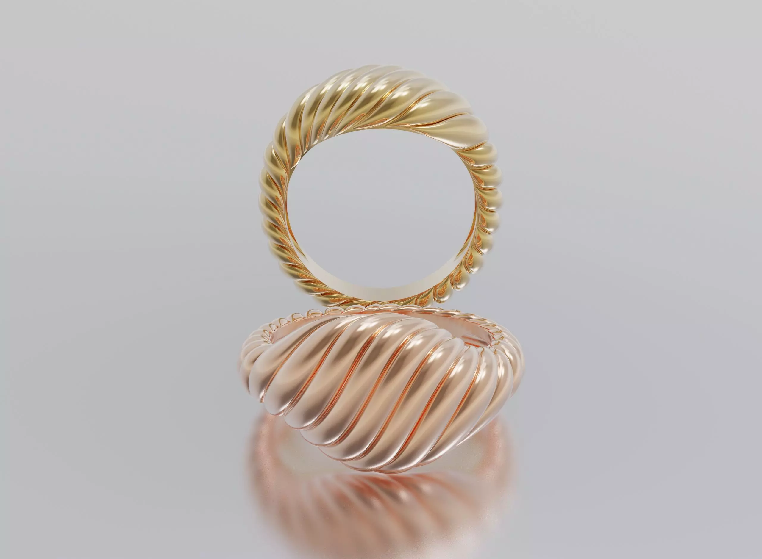 woman ring 3D print model_0