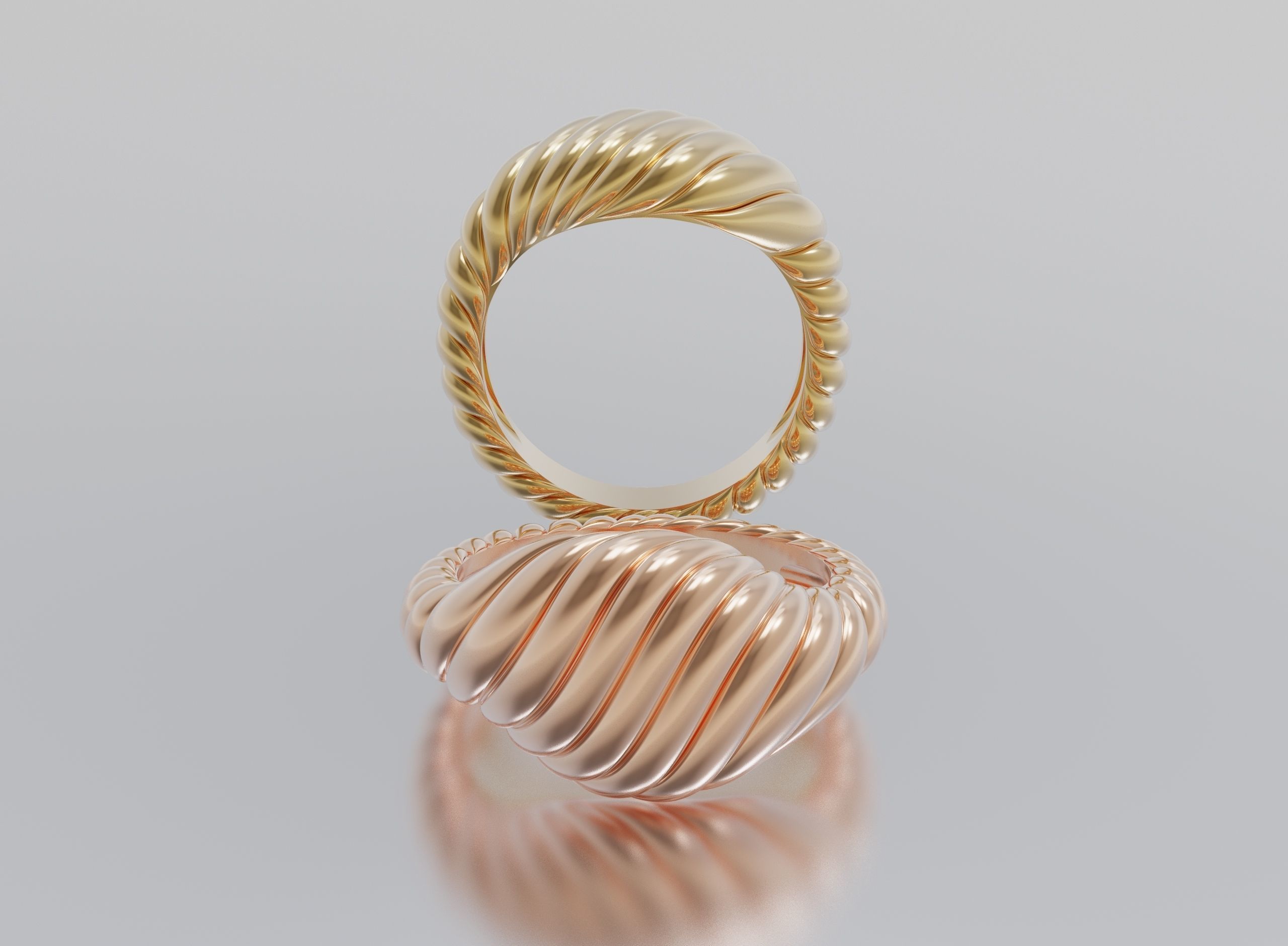 woman ring 3D print model_1