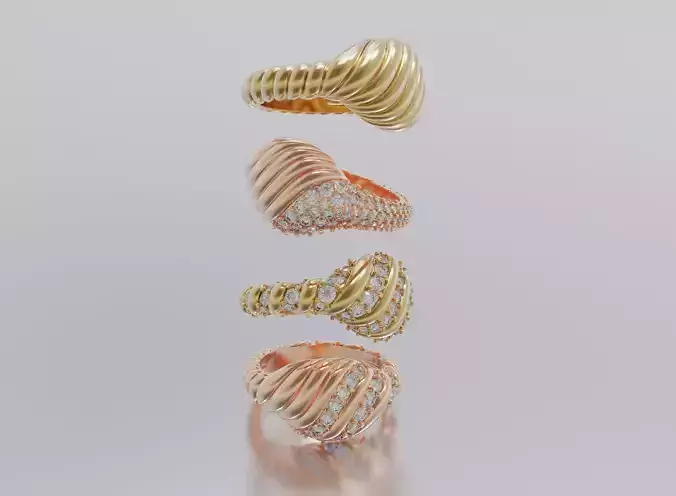 woman women rings 3D Model Collection