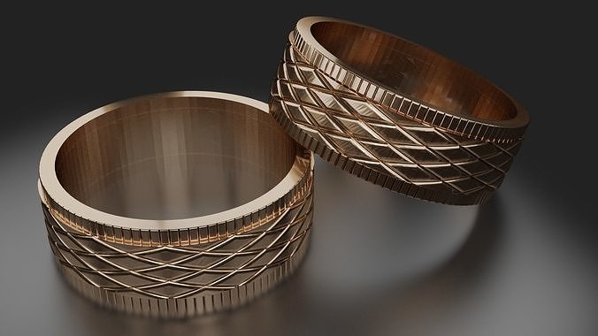 Jewelry Ring with Romb Pattern 3D print model STL 3dm 3D print model