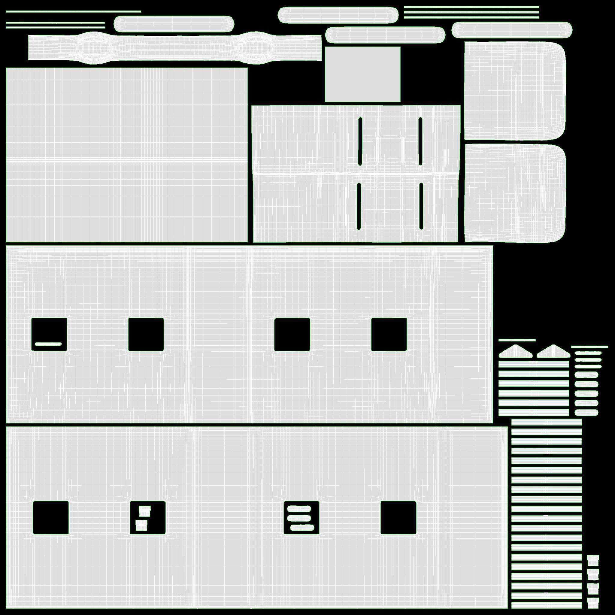 USB C lightning cables set white 3D model_9