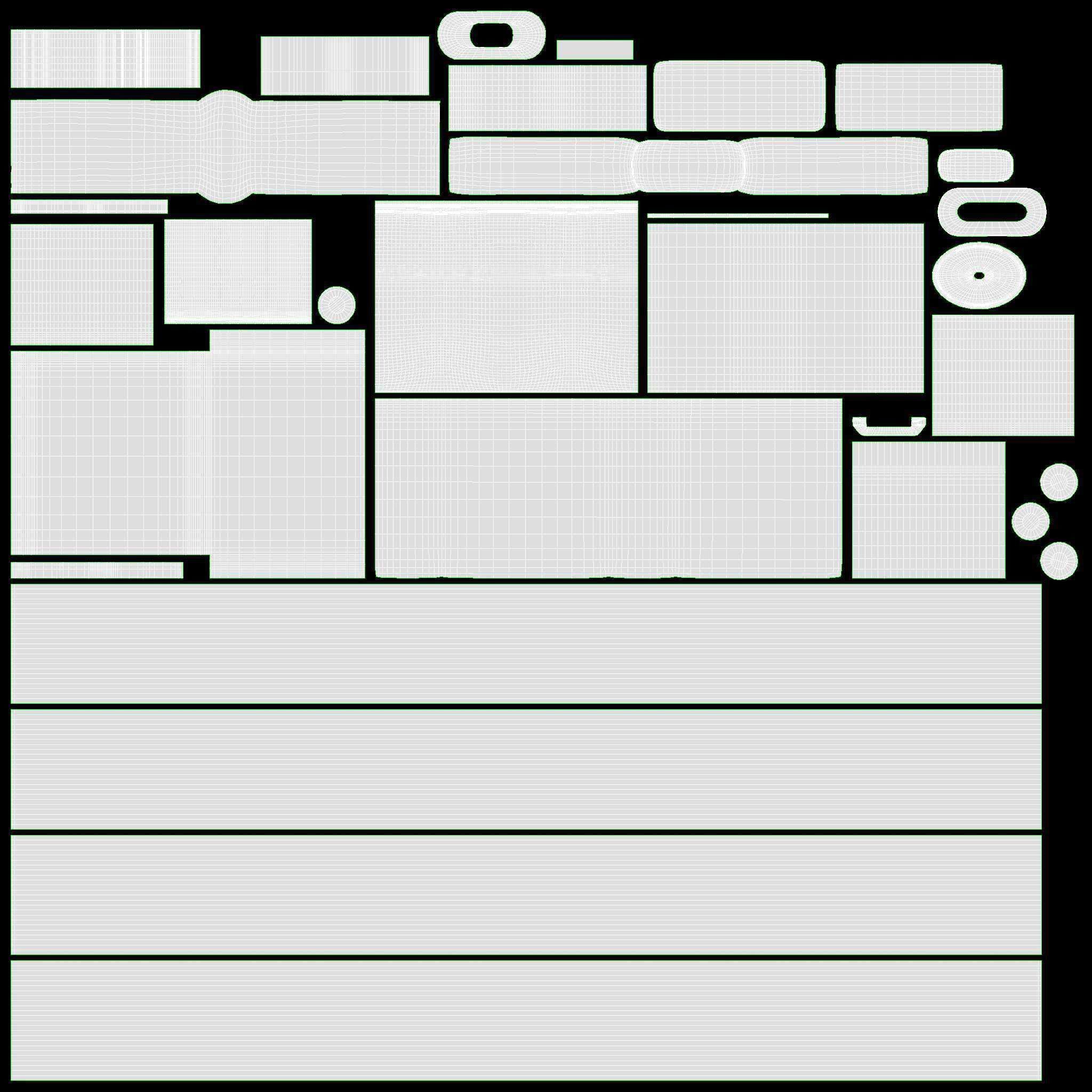 USB C lightning cables set white 3D model_10
