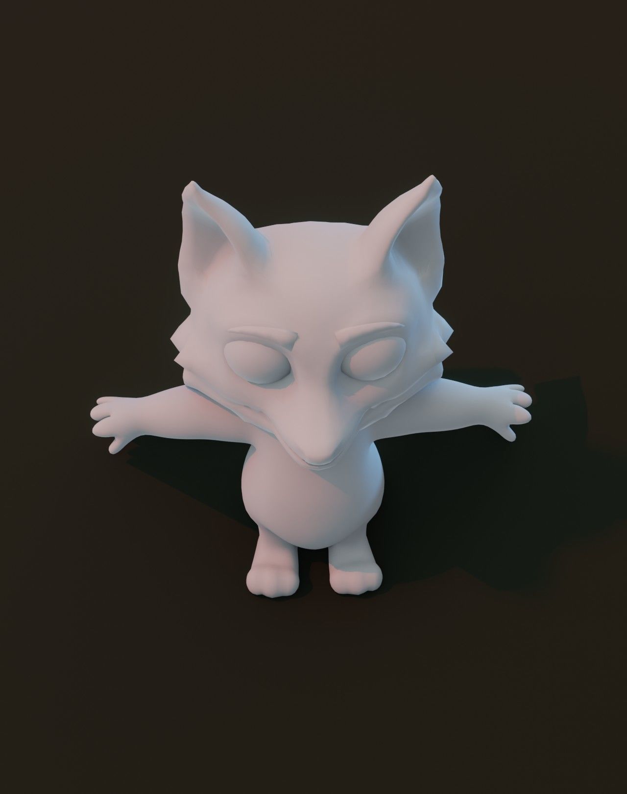 Cartoon Fox Rigged Base Mesh 3D Model Low-poly 3D model_13