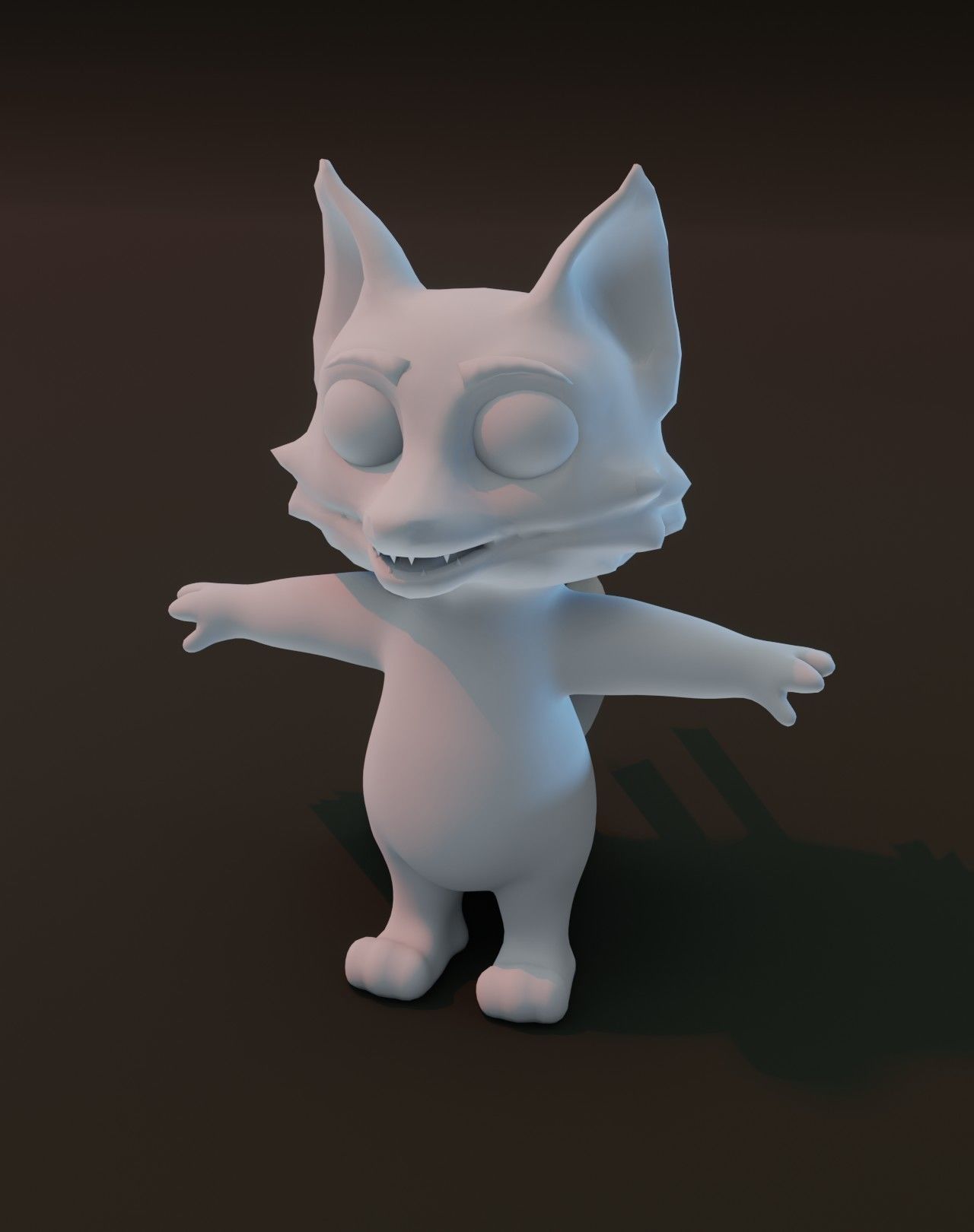 Cartoon Fox Rigged Base Mesh 3D Model Low-poly 3D model_2