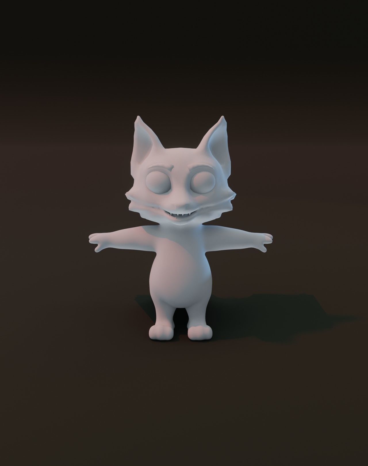 Cartoon Fox Rigged Base Mesh 3D Model Low-poly 3D model_3