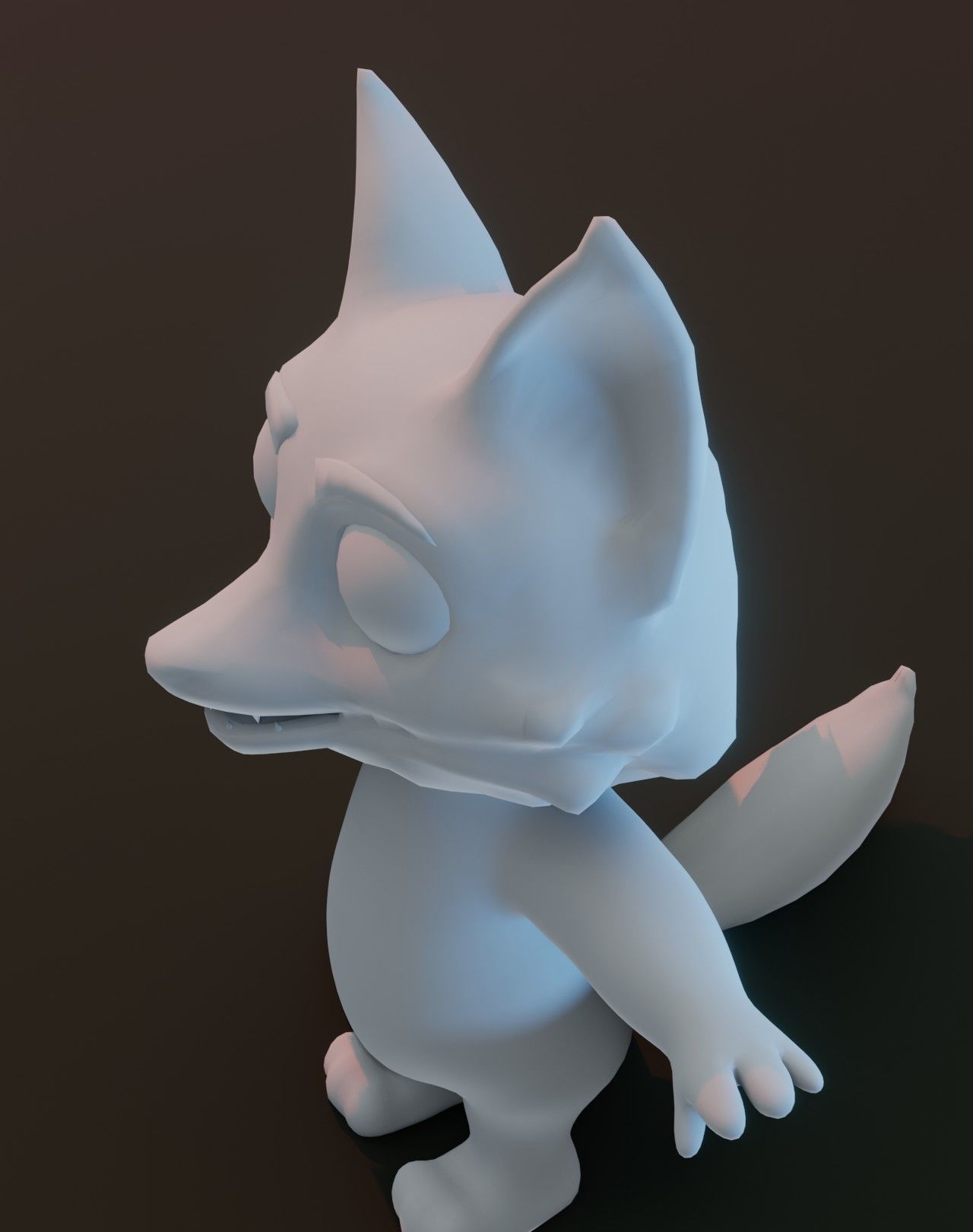 Cartoon Fox Rigged Base Mesh 3D Model Low-poly 3D model_10
