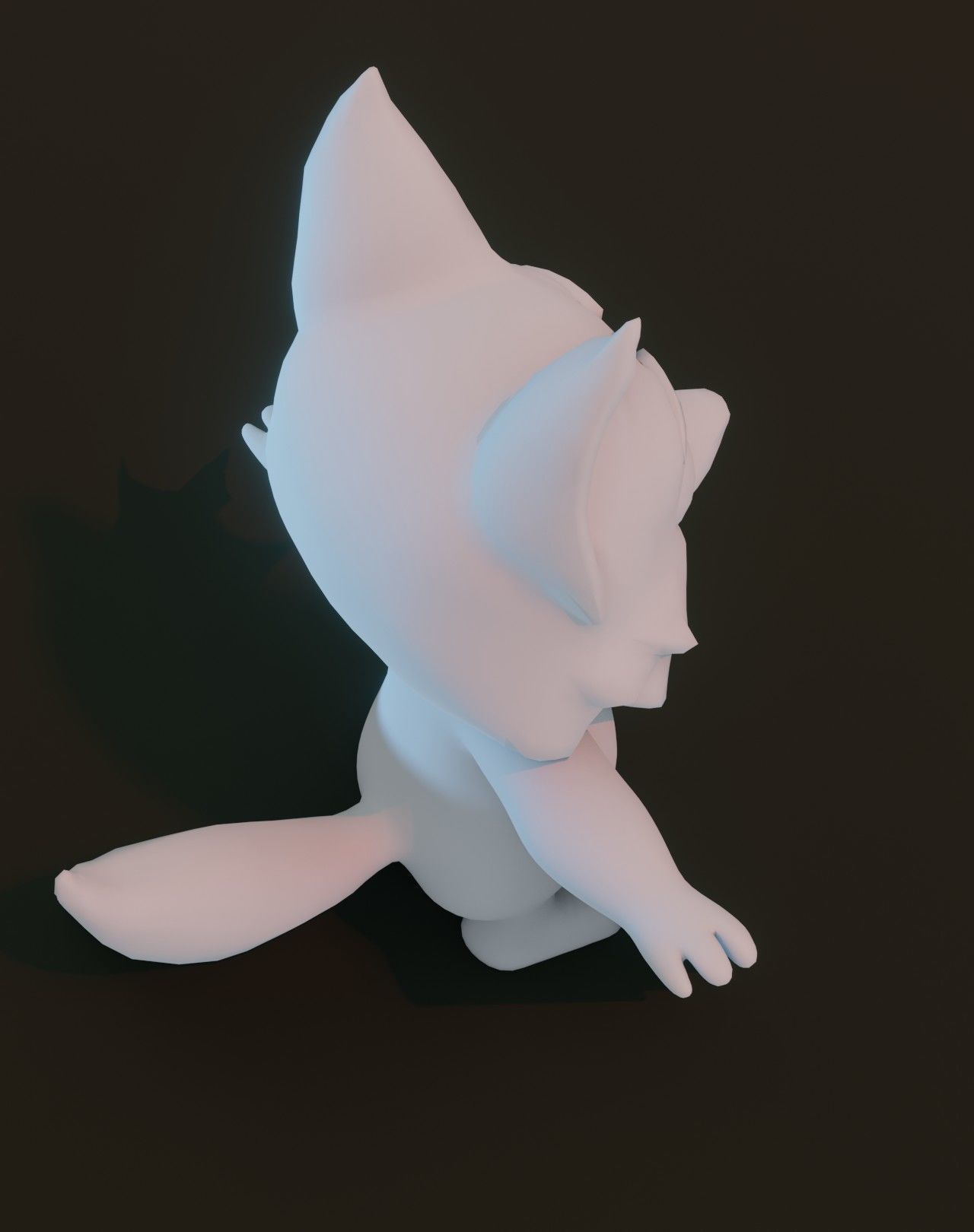 Cartoon Fox Rigged Base Mesh 3D Model Low-poly 3D model_7