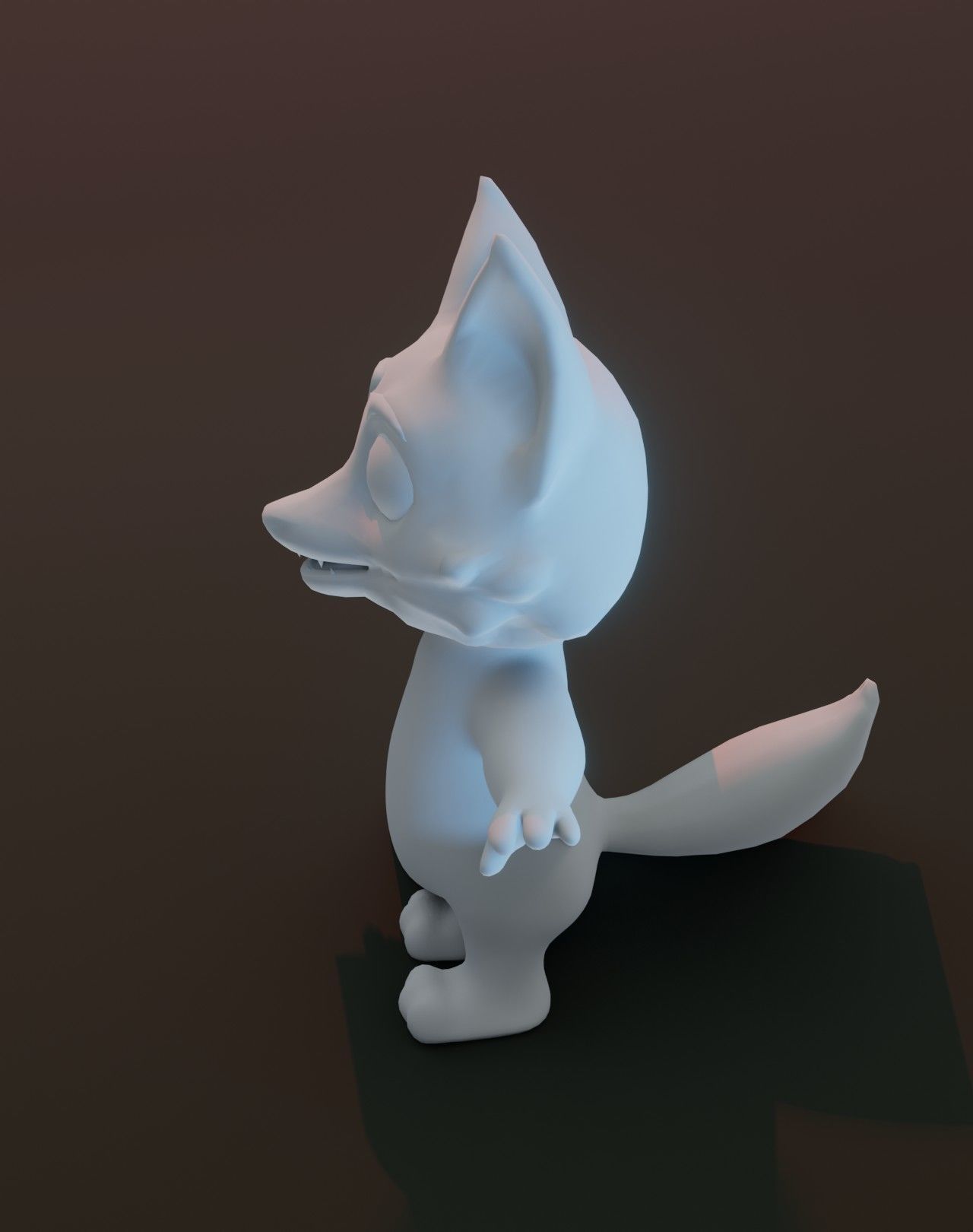 Cartoon Fox Rigged Base Mesh 3D Model Low-poly 3D model_11