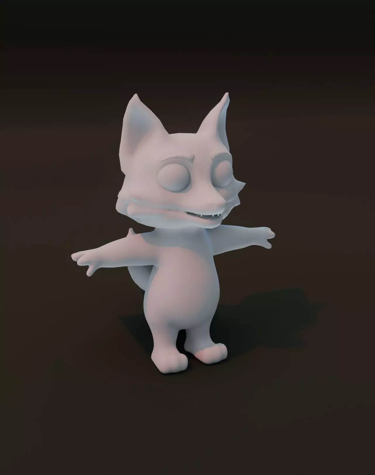 Cartoon Fox Rigged Base Mesh 3D Model Low-poly 3D model_0
