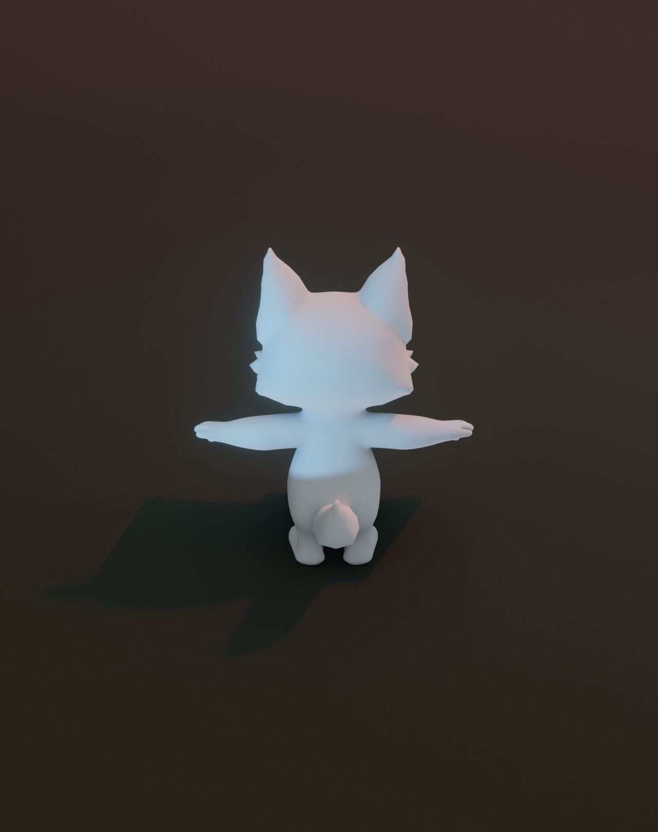 Cartoon Fox Rigged Base Mesh 3D Model Low-poly 3D model_6