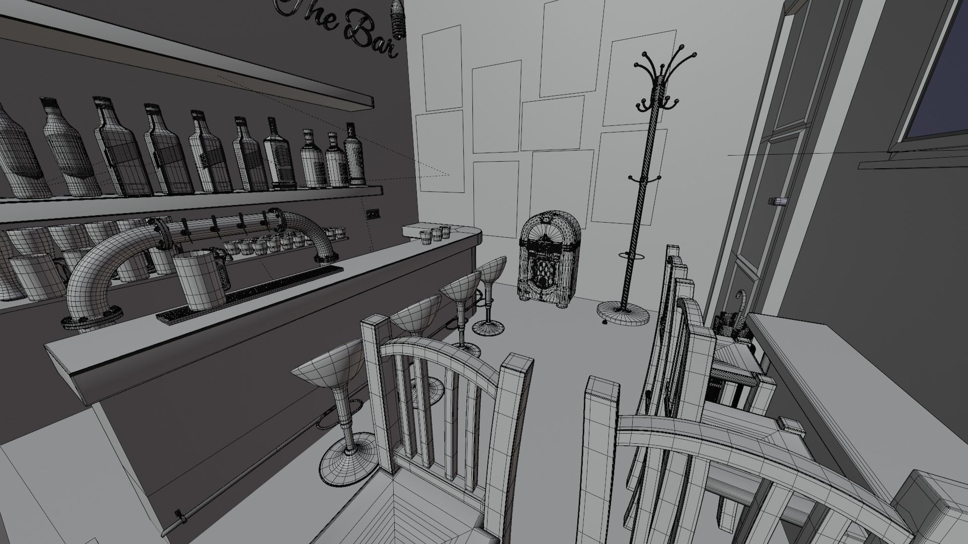 The Bar retro 3D model_9