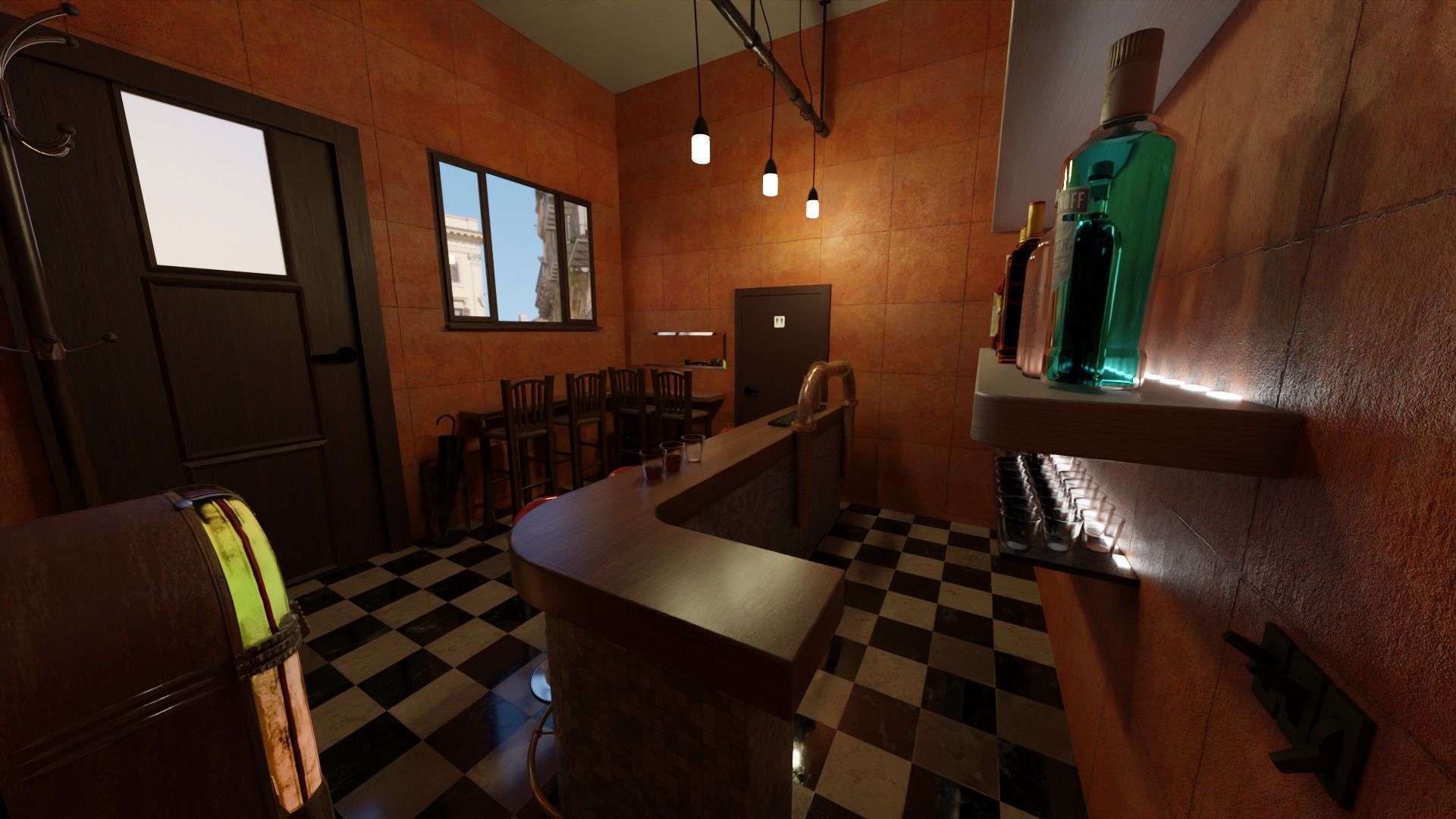 The Bar retro 3D model_2