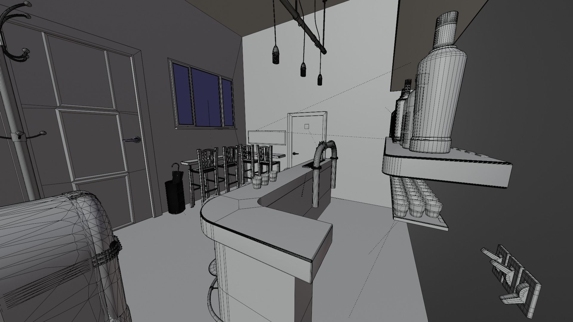 The Bar retro 3D model_8