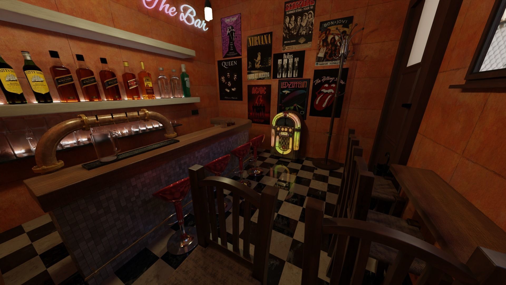 The Bar retro 3D model_3