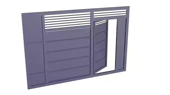 Sliding Gate Low-poly 3D model