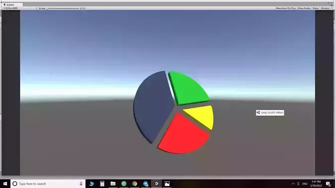 Pie chart  Low-poly 3D model